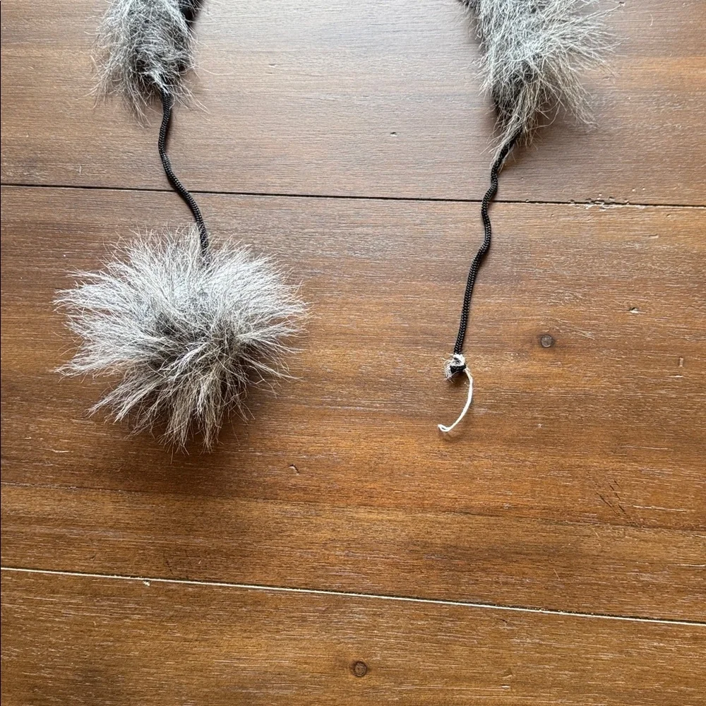 Sz M (8-10) Black and Gray Furry Cat Costume